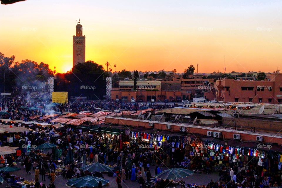 sunset in Marrakech