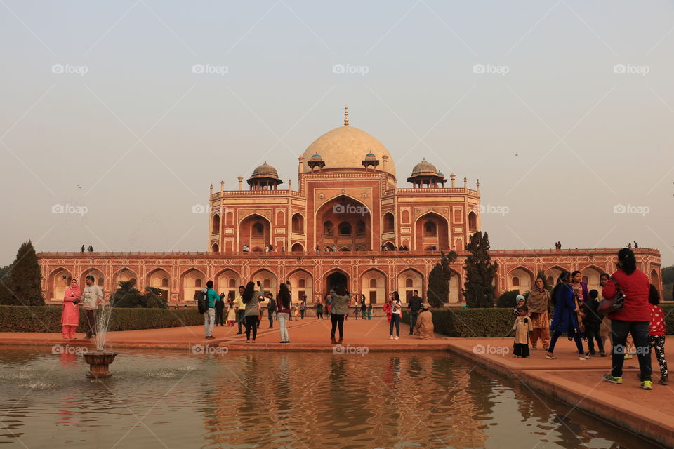 The beautiful Humayun Tomb in New Delhi in India. It is an UNESCO world heritage site. This is one of the masterpieces of architectural structure of Mughal era in India. A must see place for anyone traveling to Delhi.