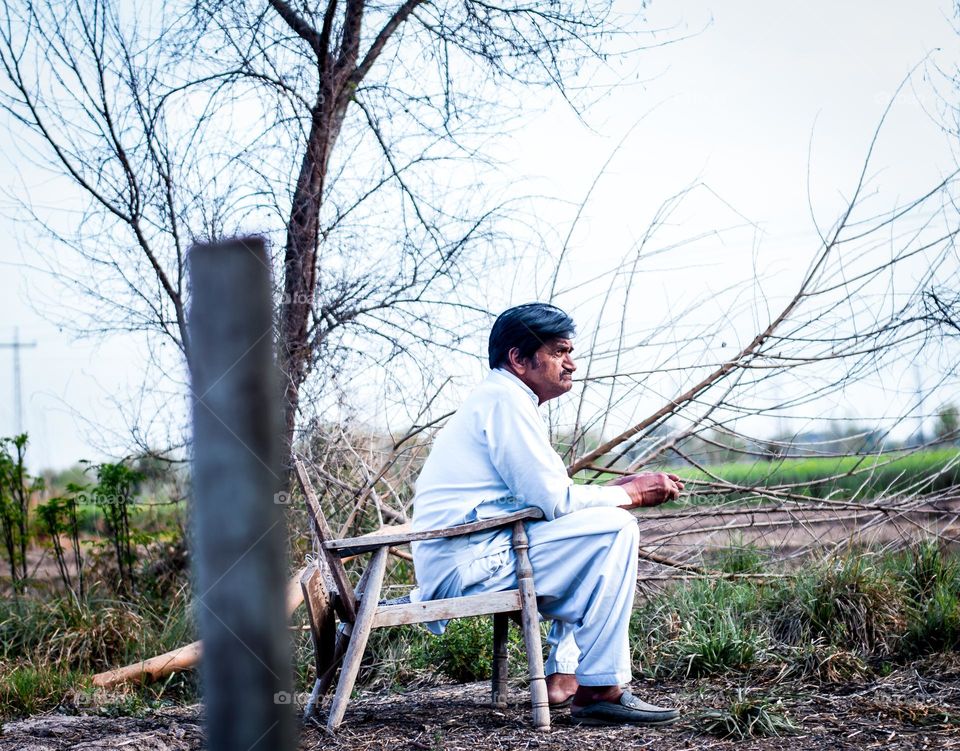 man sitting still