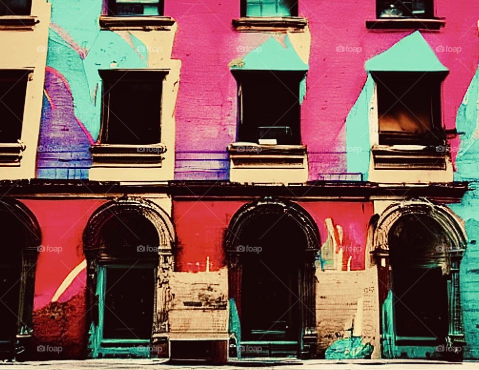 Abandoned building in PA with vibrant colors. Urban exploring 