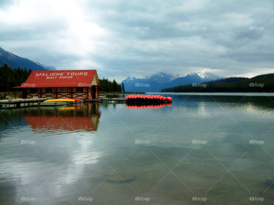 red boats forest lake by wickerman6666