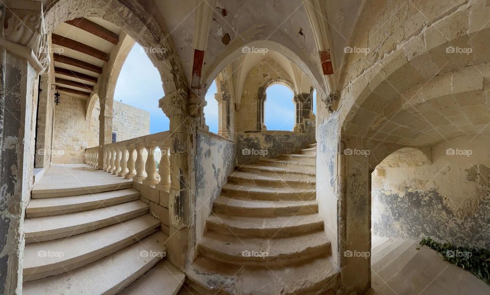 Fort St Angelo staircase gateway to Malta and used by the Knights of St John 