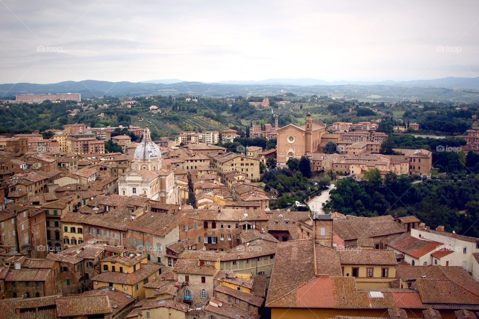 Aerial view of Siena, Italy