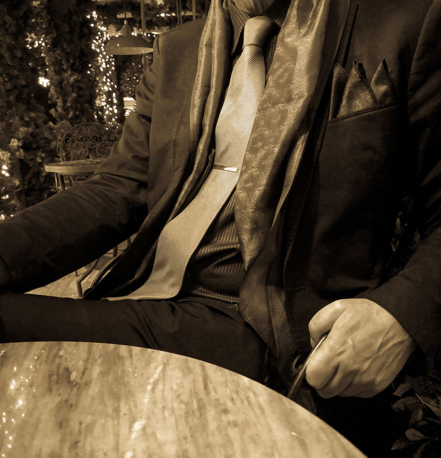 Shady in sepia.
