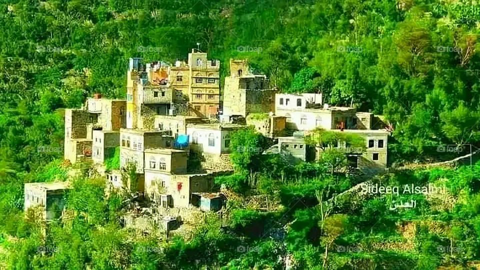 Glory be to God, the magnificent and picturesque view and the natural green trees are a view that is nothing more wonderful than it