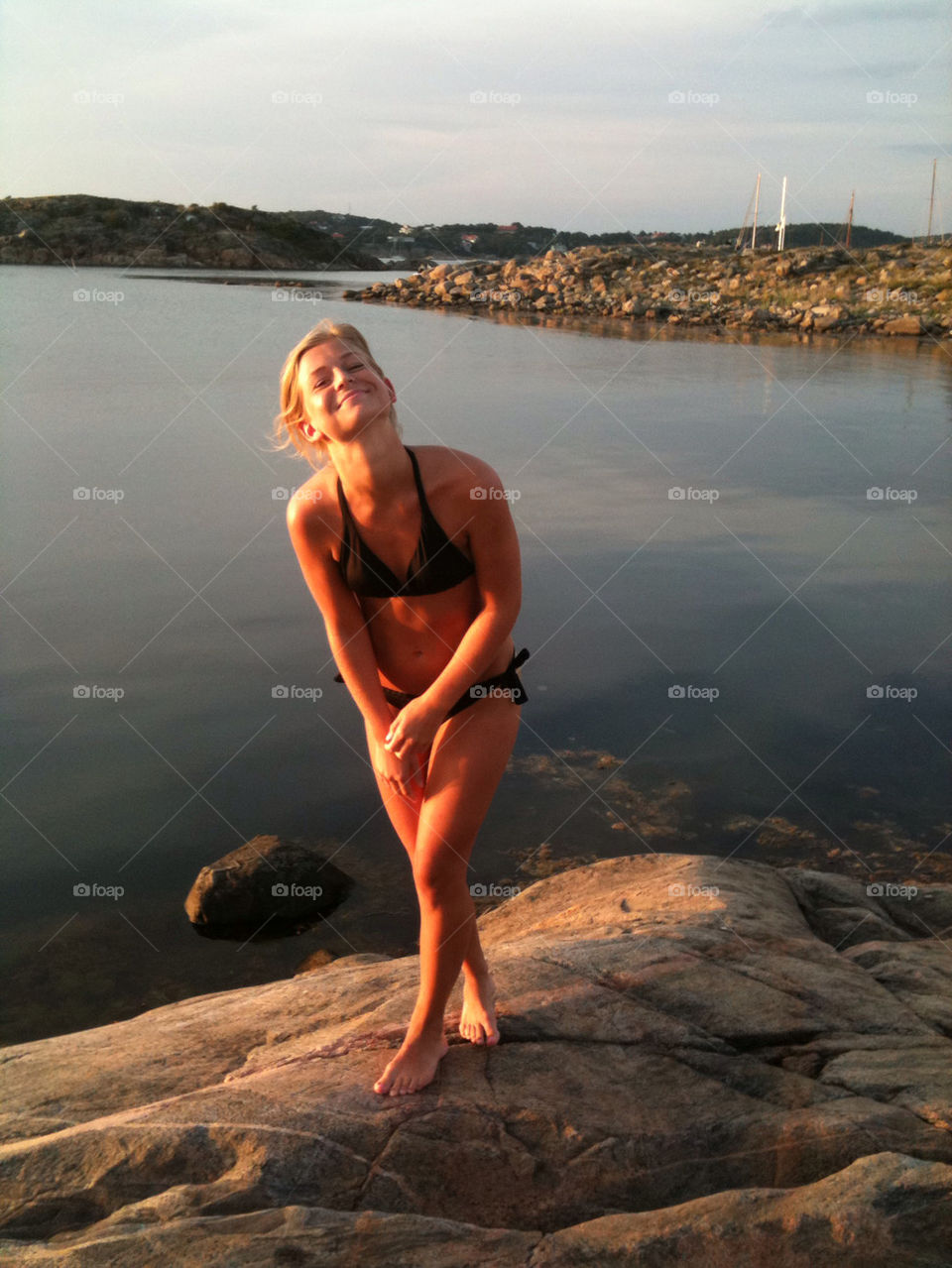 ocean sweden girl happy by annabillger