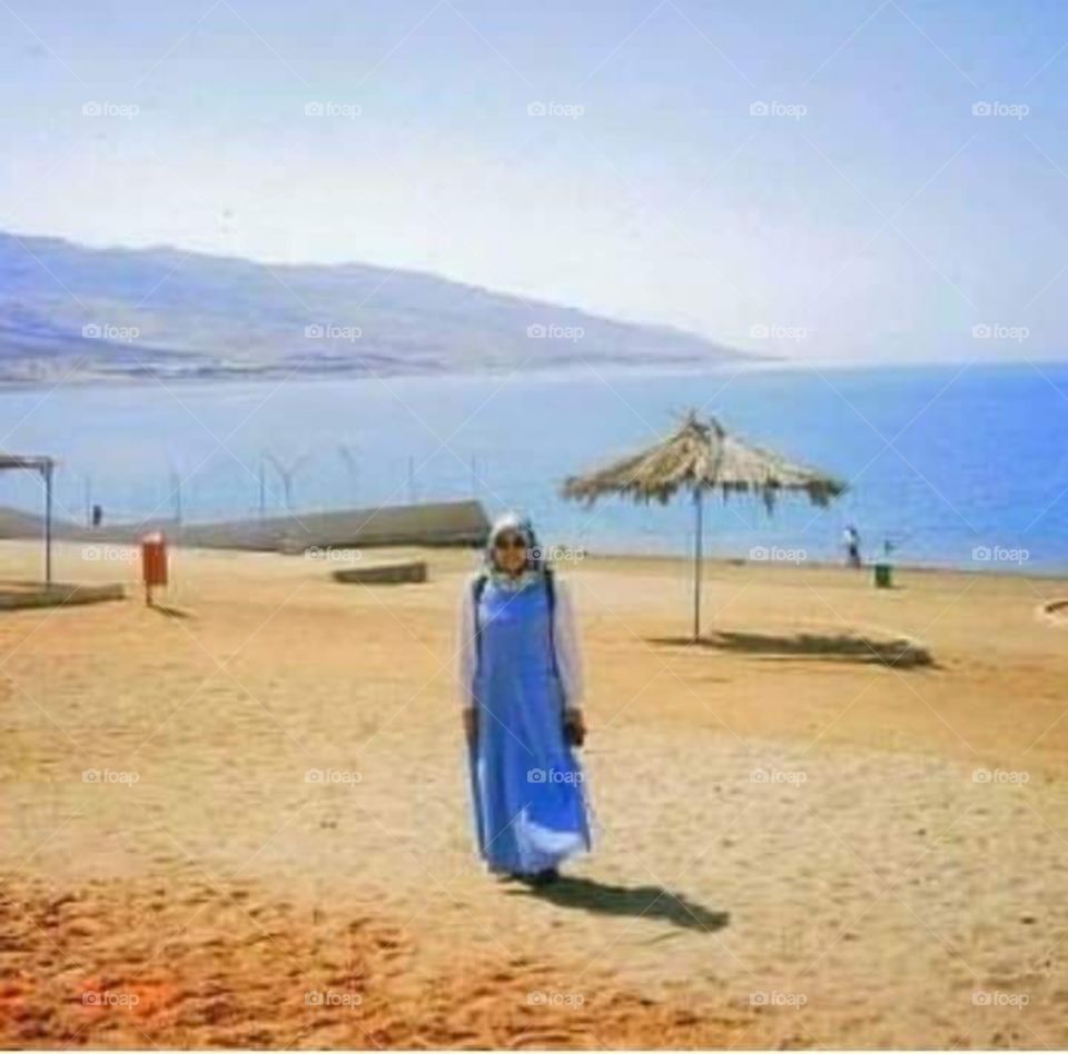 Under the simmering heat, on the burning sands, stood me ... in a long dress  😸 at the Dead Sea, Amman Jordan
