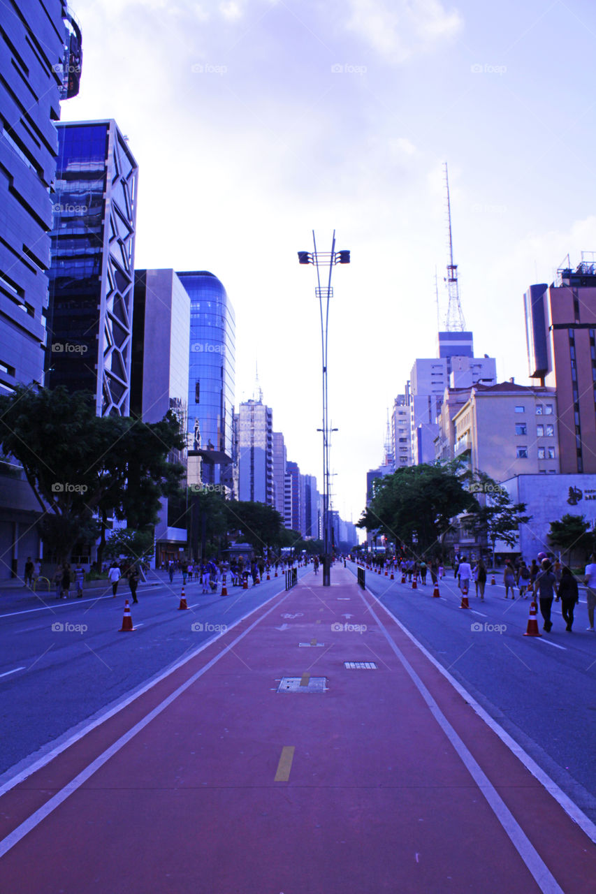 Late afternoon in the downtown