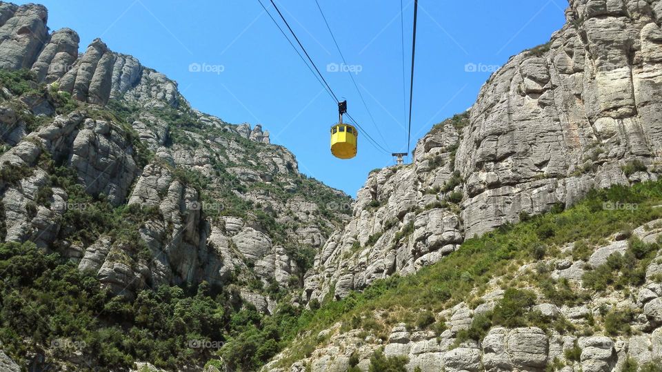 The  Montserrat cable car, Spain, Catalonia