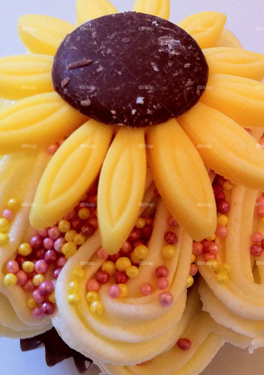 sunflower sunflower cupcake hundreds and thousands novelty cupcakes by anglauderdale