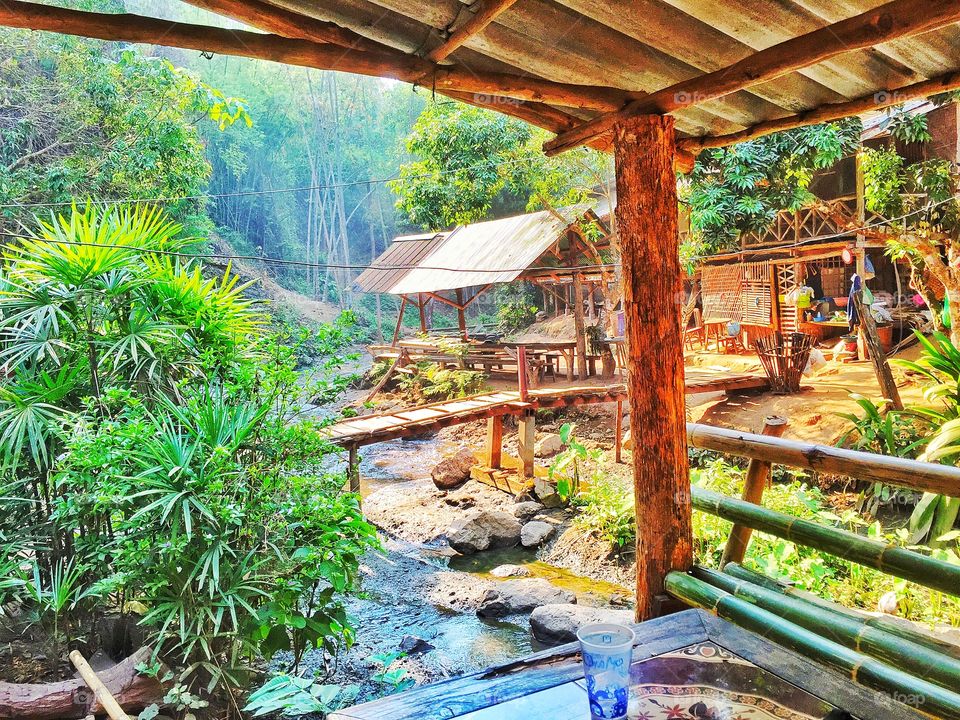 Jungle trek....bamboo.....Thailand......who needs a hotel 👌🏼