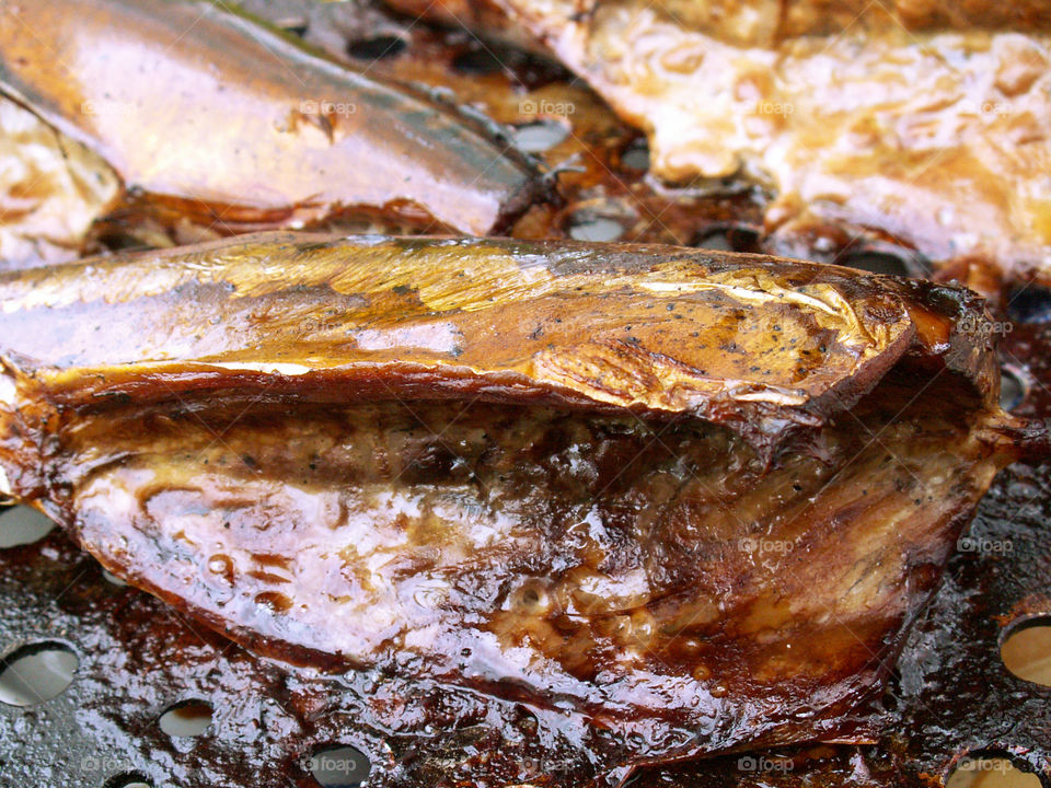 Fried fish on the grill