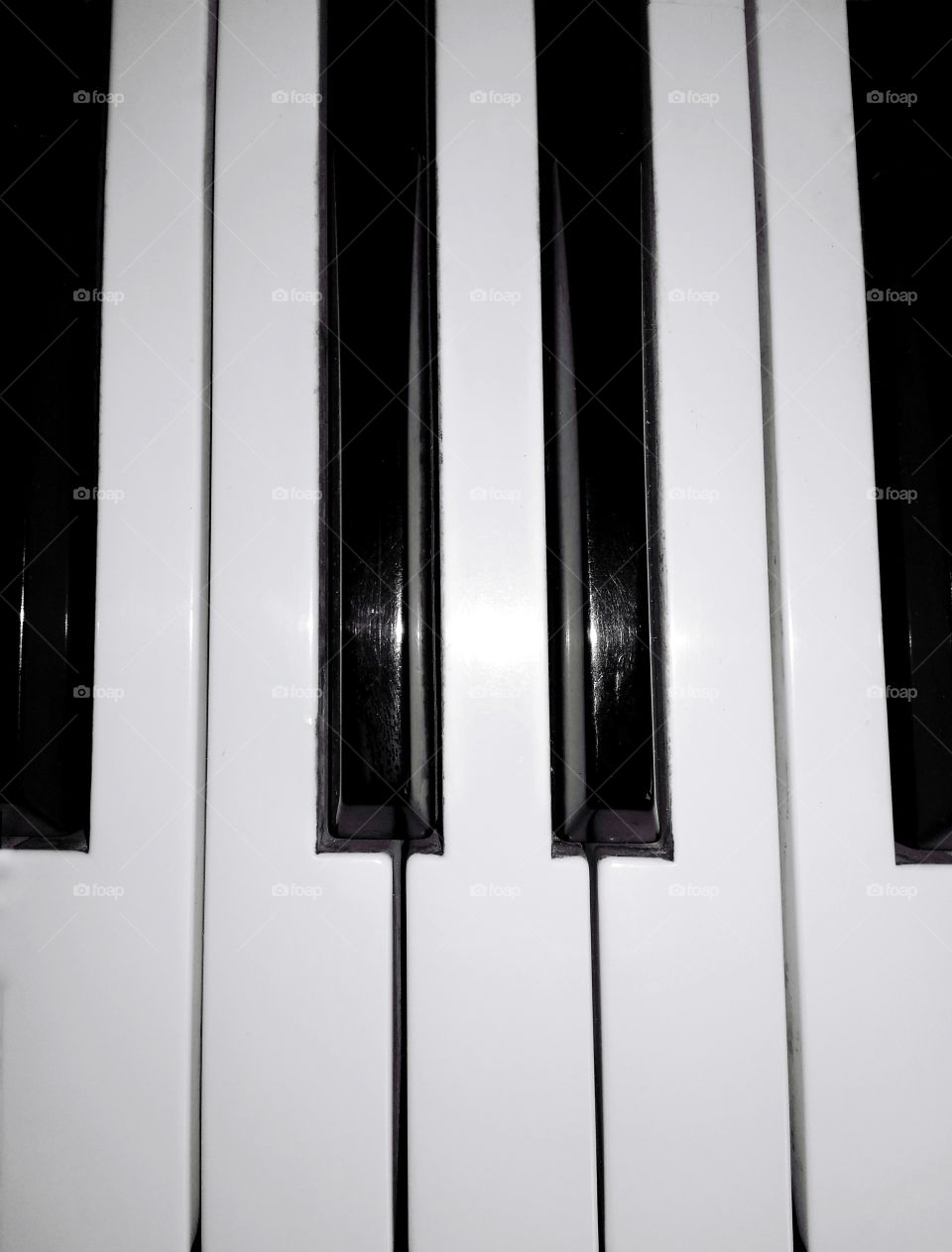 black and white keys closeup