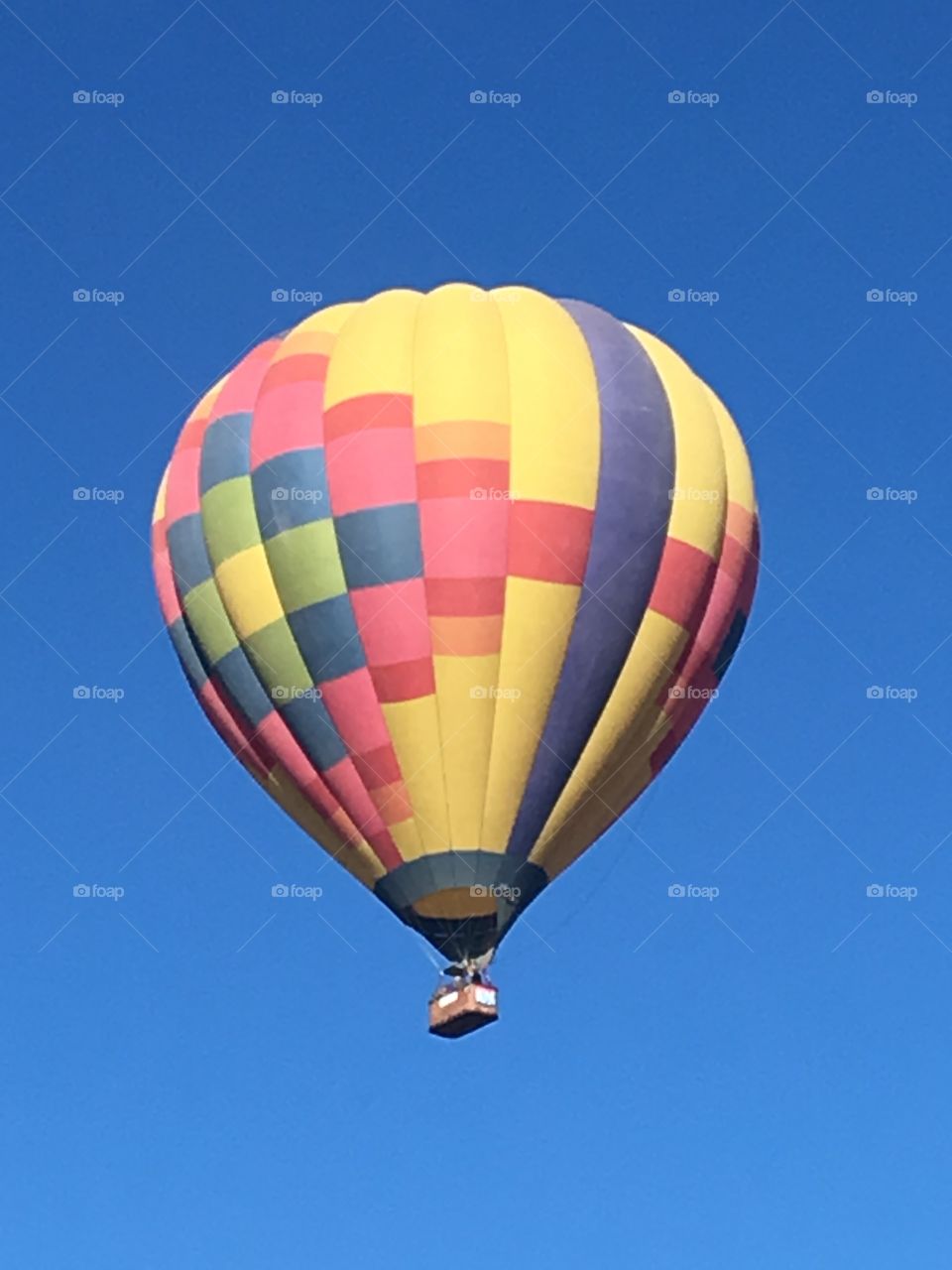 Closeup of Patterned Hot Air Balloon Flight