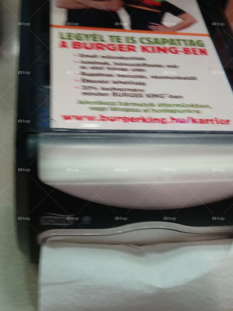 Burger King napkin dispenser