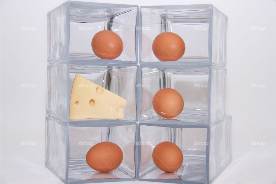 Egg and cheese in box