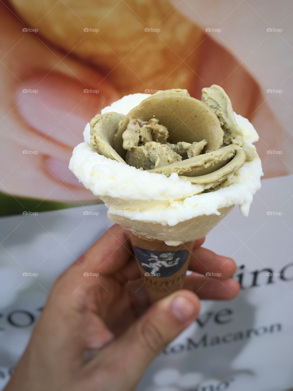 Ice cream with a Rose shape, Valencia, Spain.