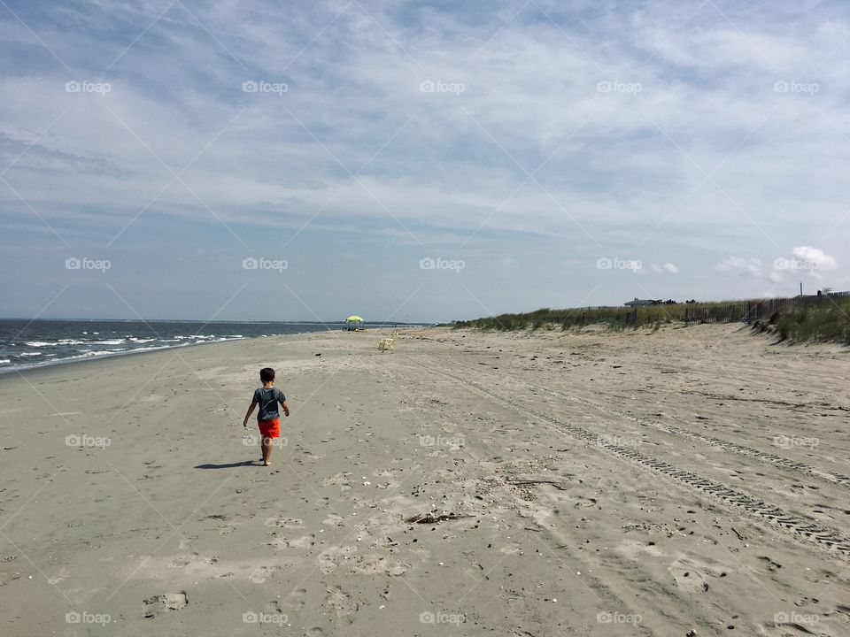 Walk down a Delaware beach