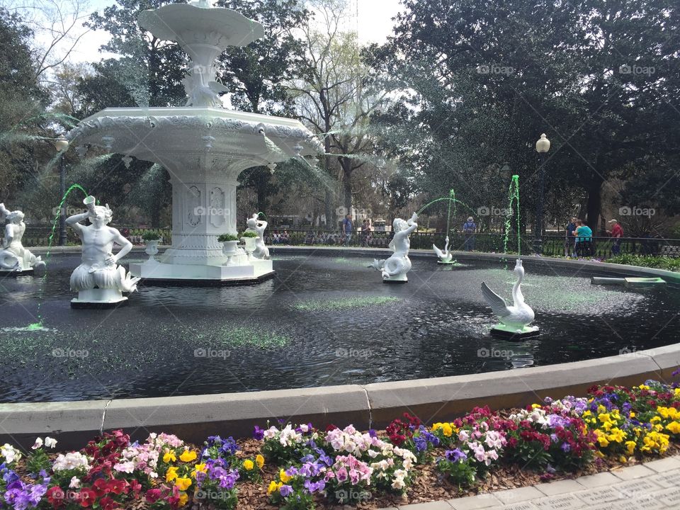 Fountain, Garden, Flower, Park, Sculpture