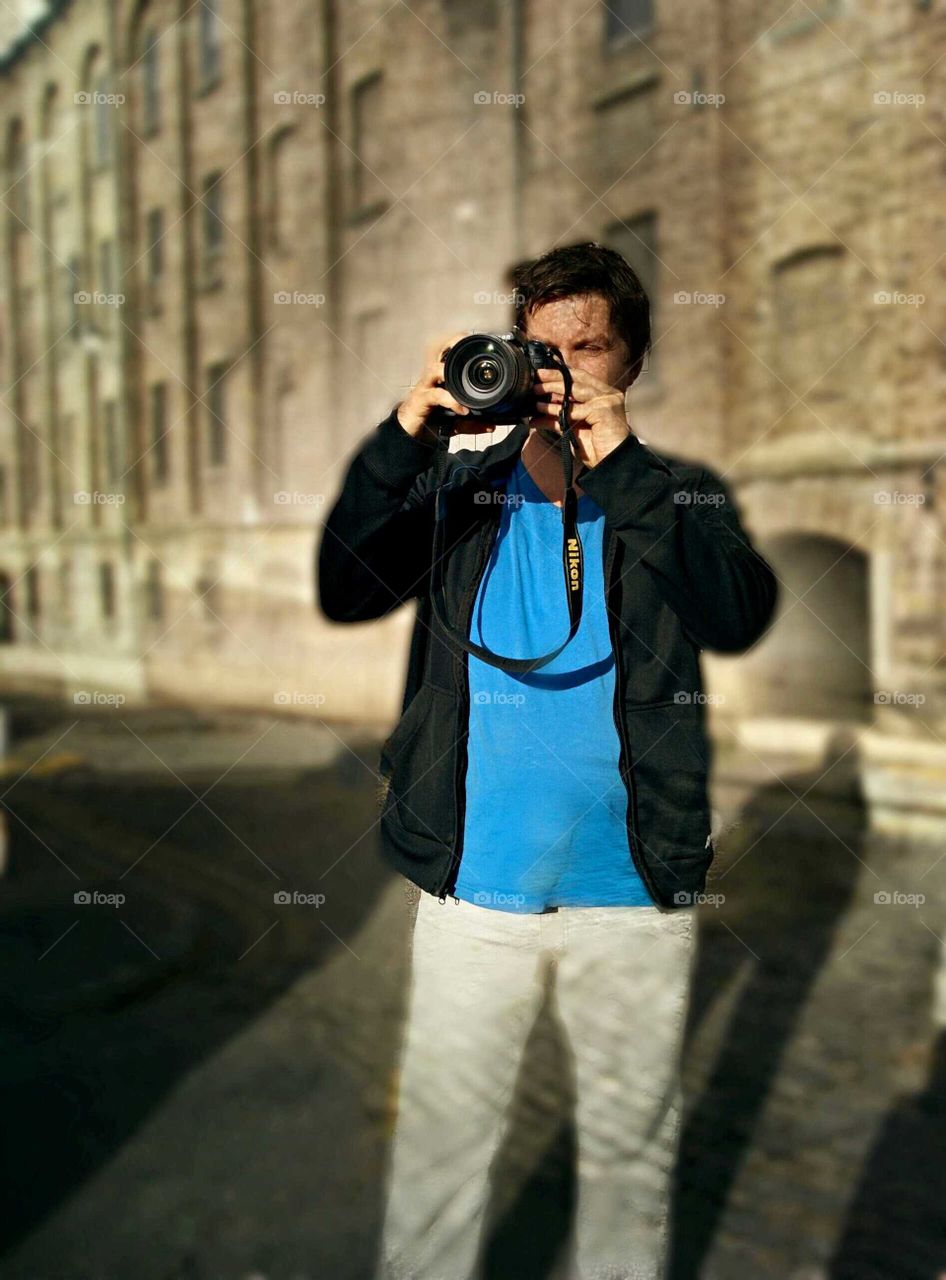 Photographing Rome. Me, Nikon camera, Rome