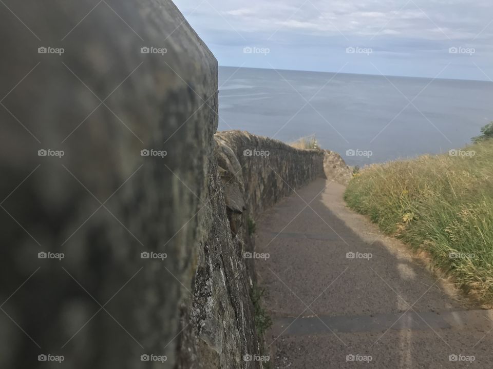 Wall of the old churchIn St. Andrews Scotland 