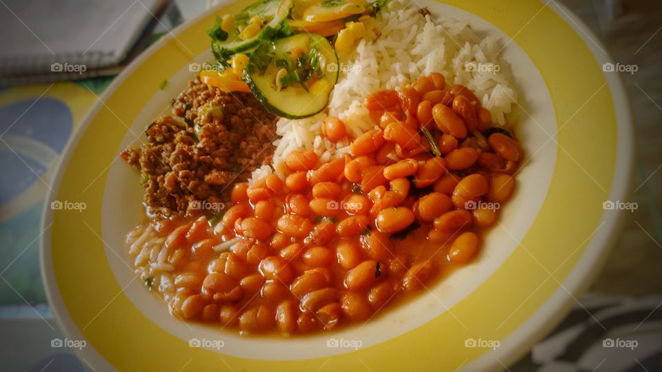 Food arroz com feijão Rice And beans