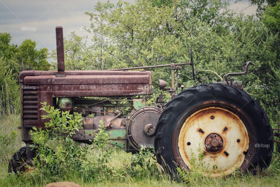 old rusted tractor