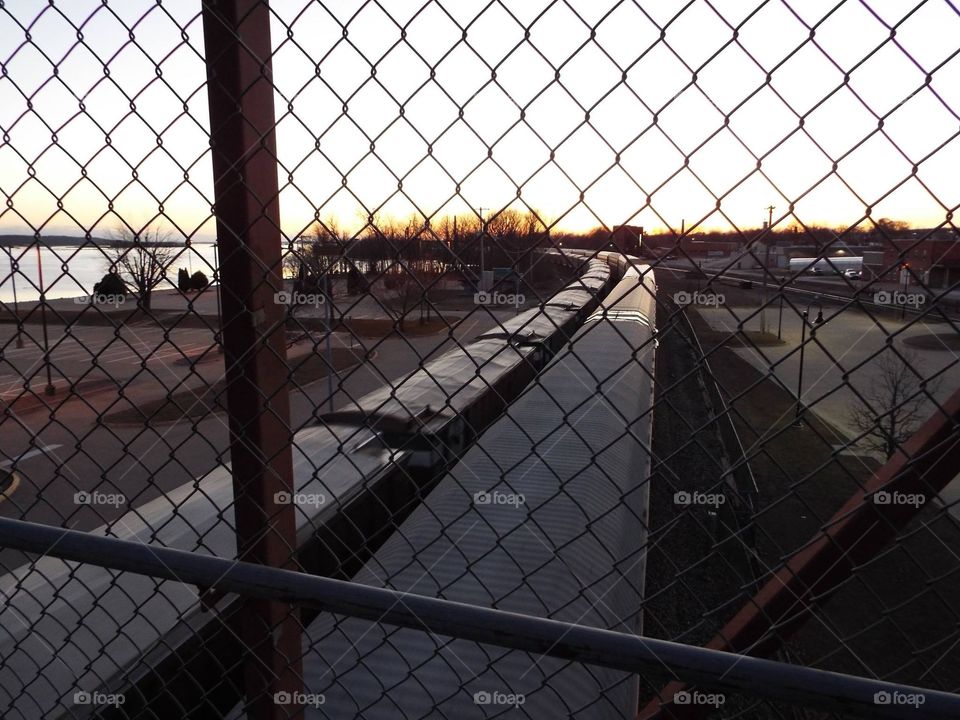 Double trains view from walk way bridge