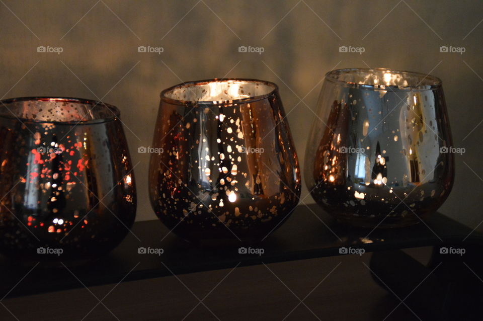 candle holders in the dark