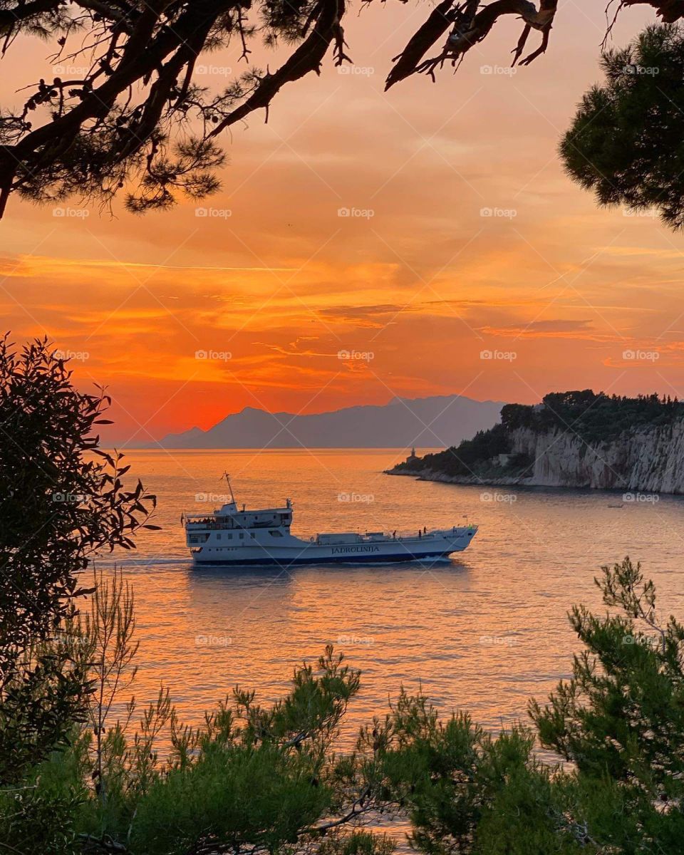 Makarska sunset beach from to Croatia