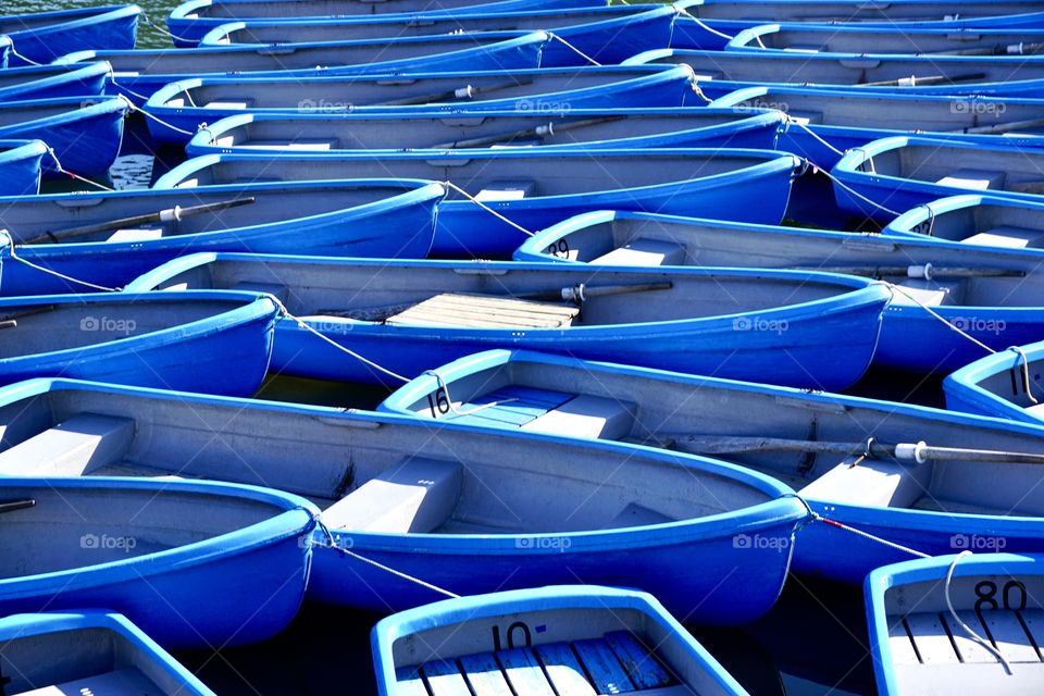 Blue boats of Arashiyama