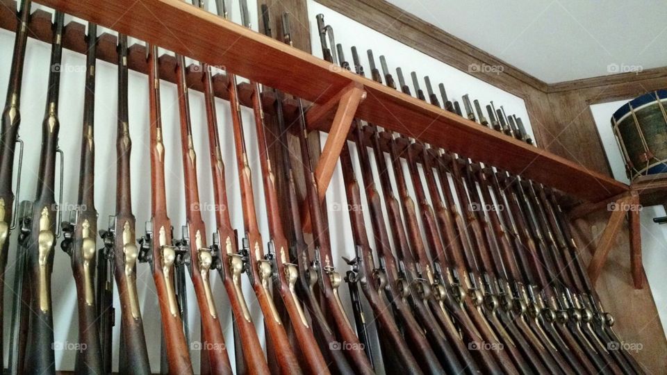 Colonial Gun Rack. Colonial Williamsburg