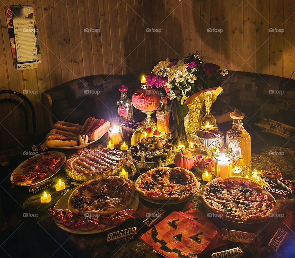 We had an early Halloween party because we don't all get the free weekend on the actual day. We had many home made treats and food. The decorations also looked amazing. Enjoy my Halloween party.