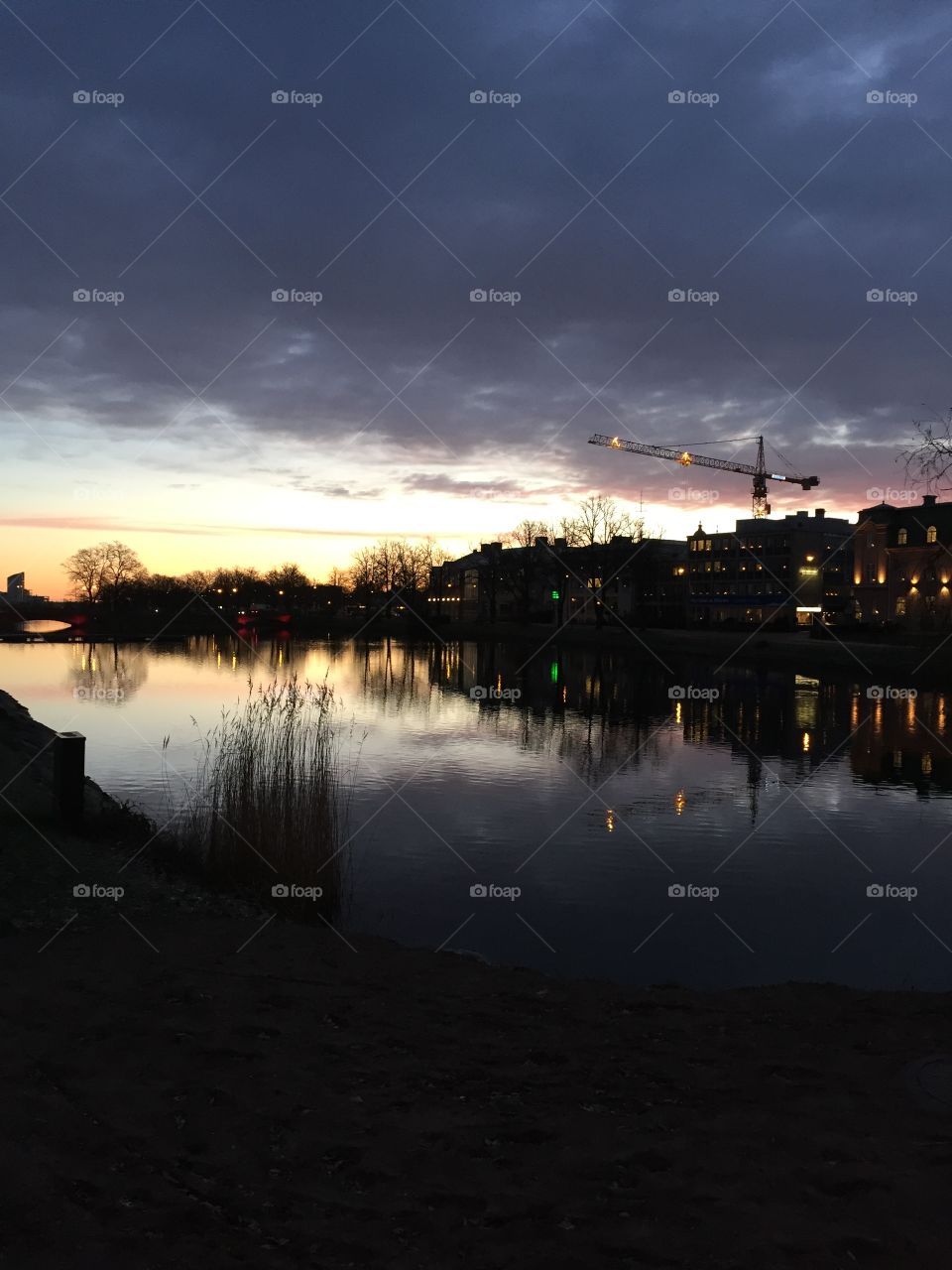 View of Kalmar in the evening 
