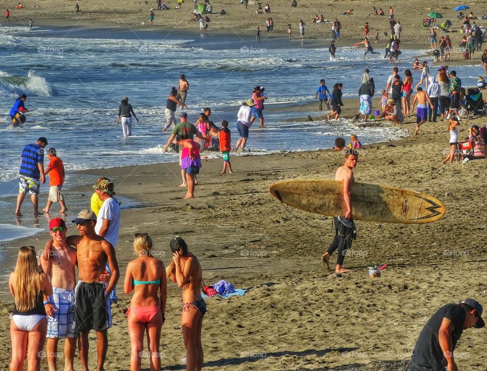 Crowded Summer Beach