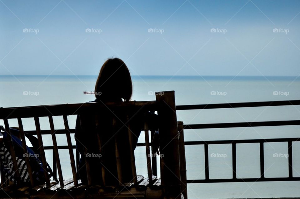 Girl enjoy the sea view 