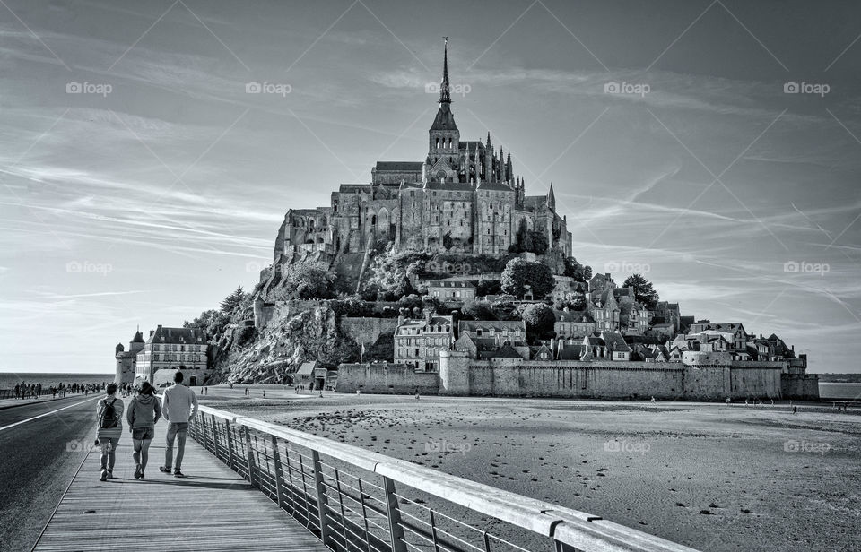 Medieval citadel in Mont Saint Michael, France