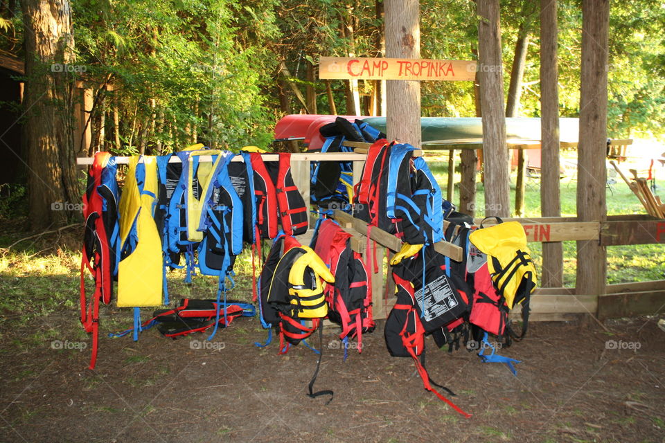 Colourful life jackets