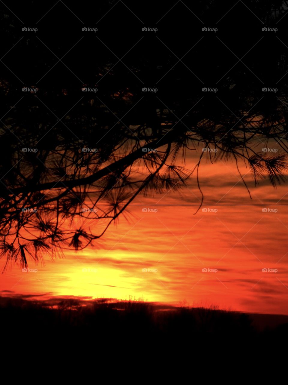 Beautiful sky at sunset in Indiana. 
