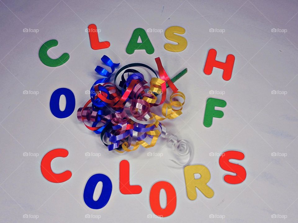 Clash of colors - a state of conflict between colors -colors that clash with one another