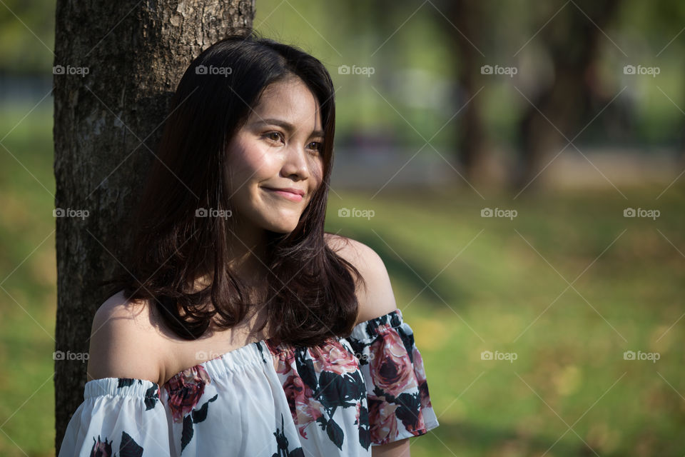 Cute girl in the park 