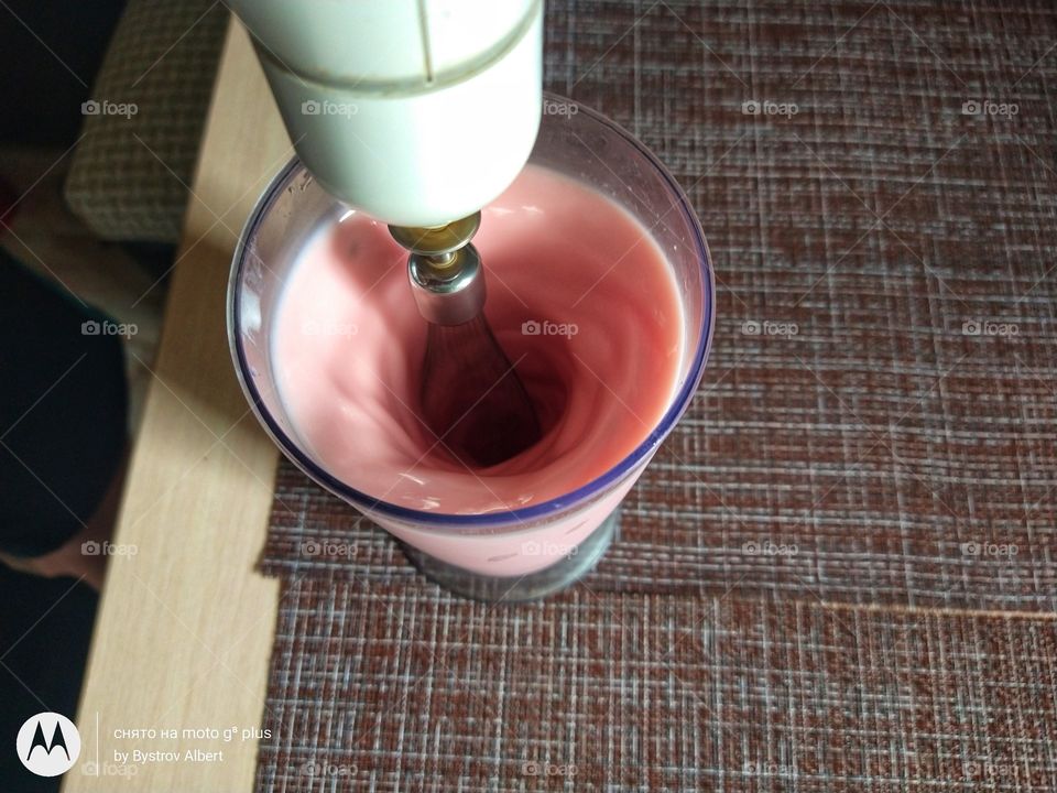 I spoil my wife in the morning with a milkshake with watermelon