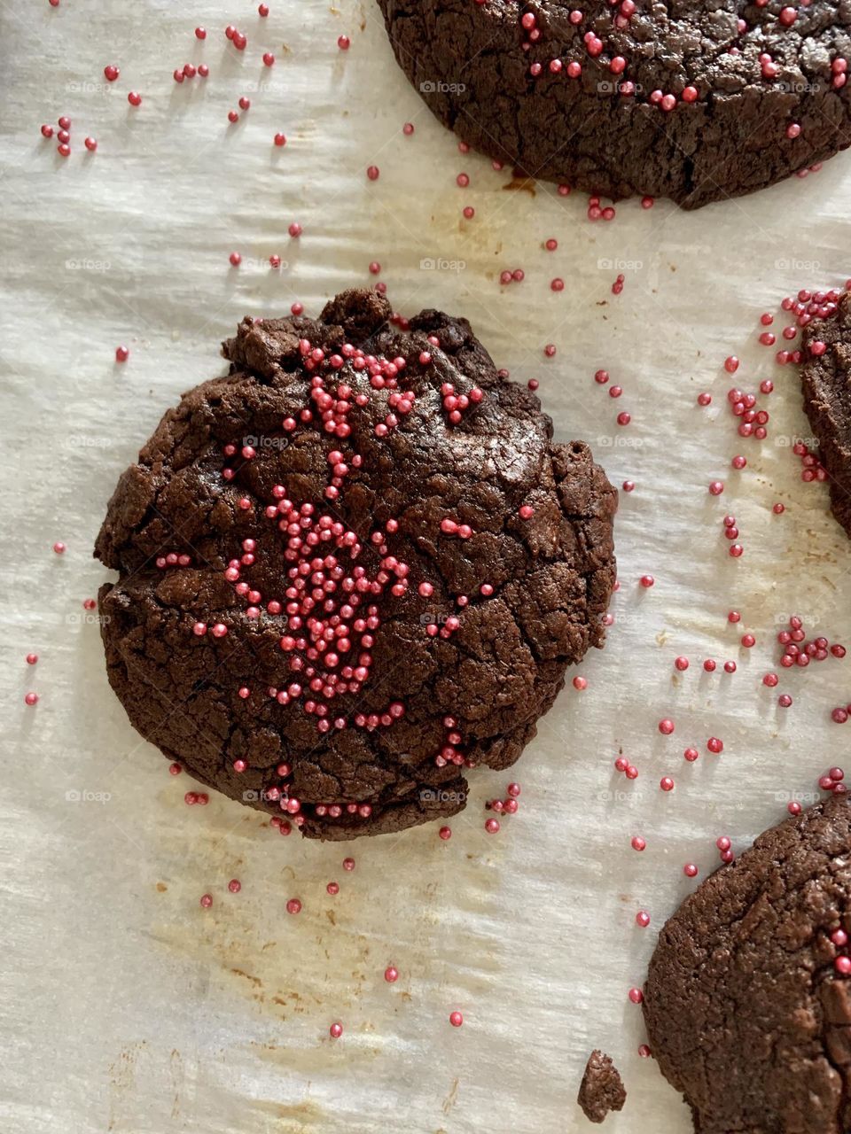 Chocolate cookie with sprinkles 