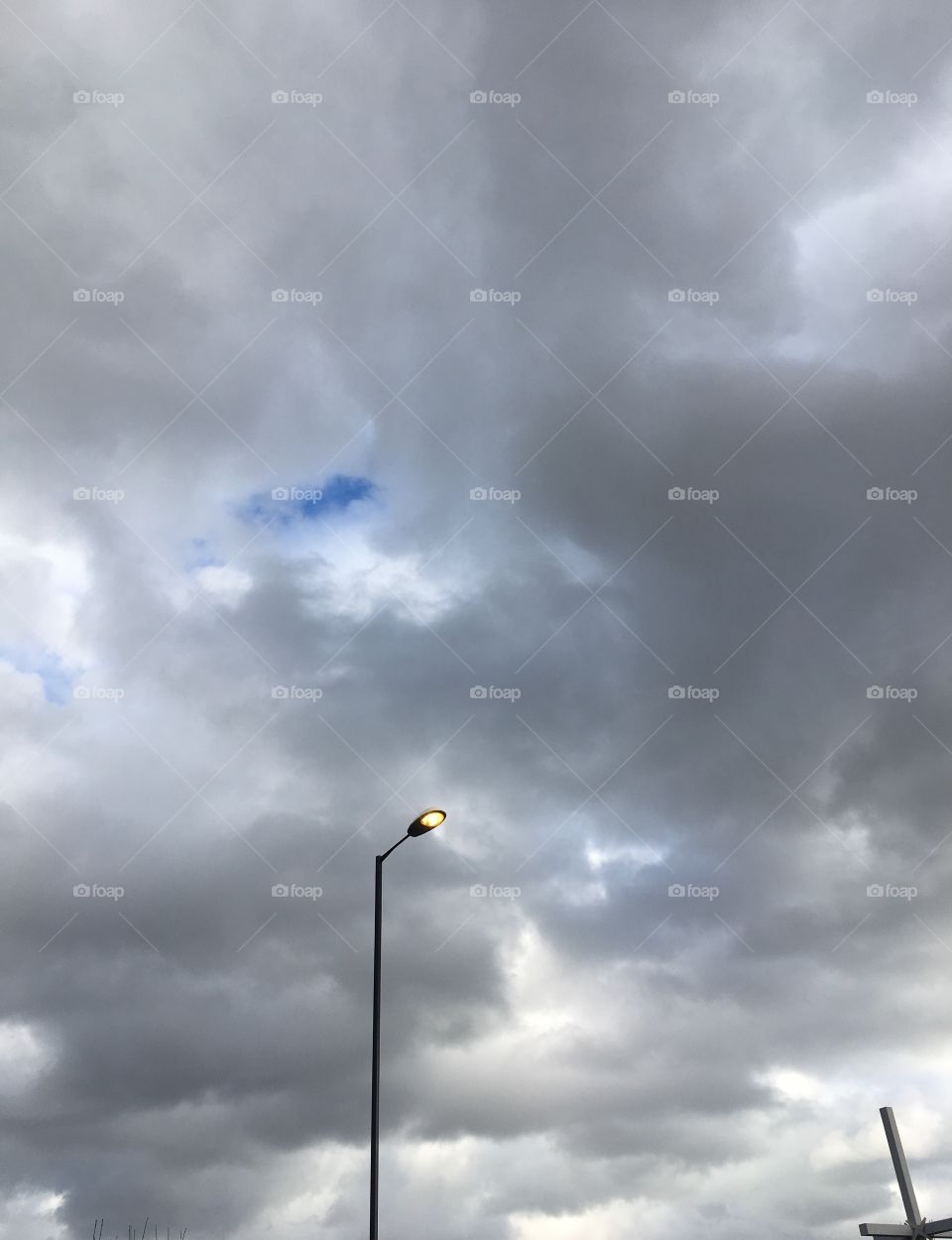 Street light against the sky