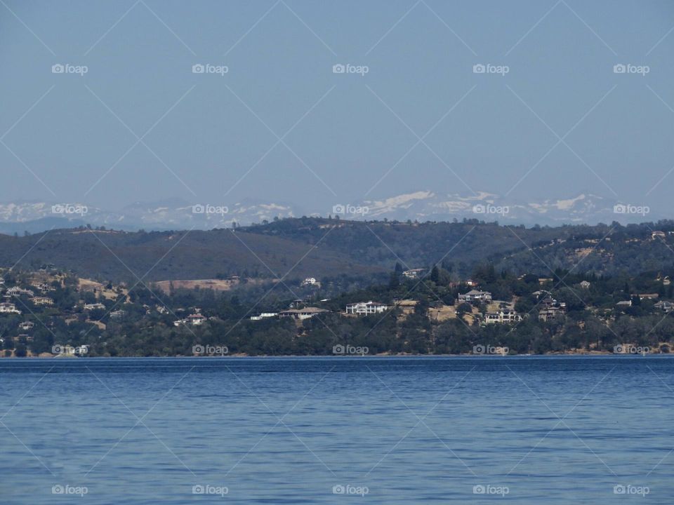 Sierra Nevada Mountain Range Overlooking Folsom Lake