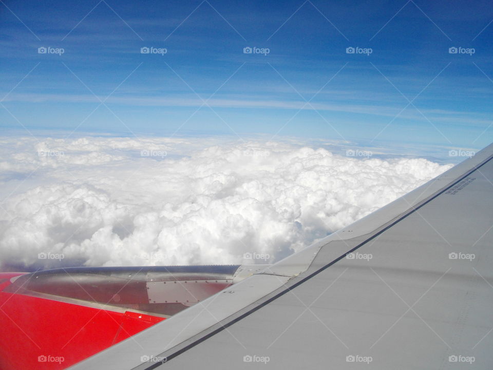 airplane beautiful cloud and blue sky