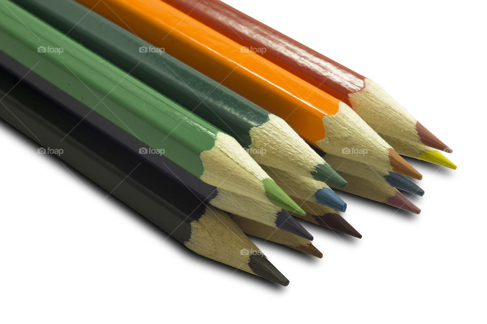 Multicolor pencils closeup