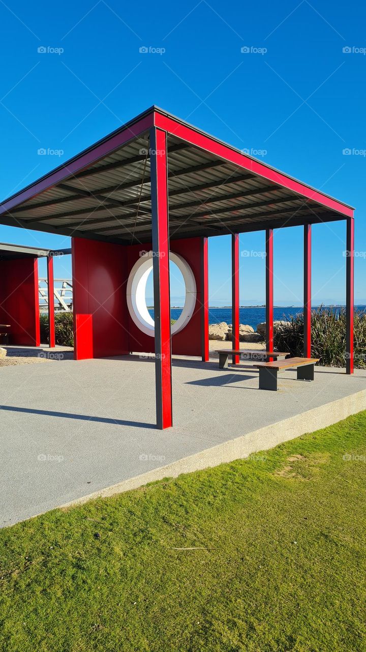 Beach shelter with ocean views