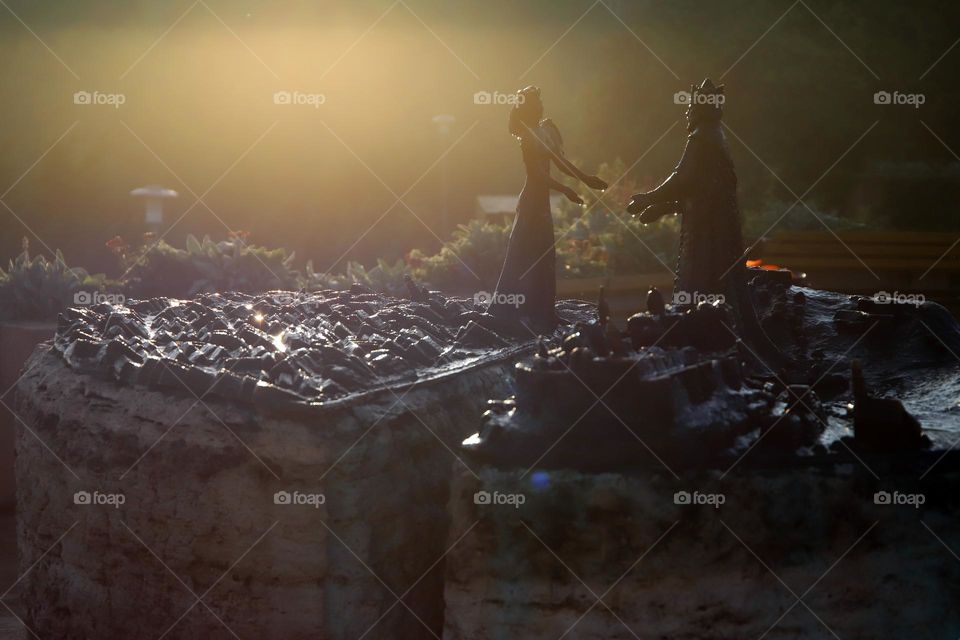 Princess Pest and Princess Buda, statues on Gellért hill in Budapest