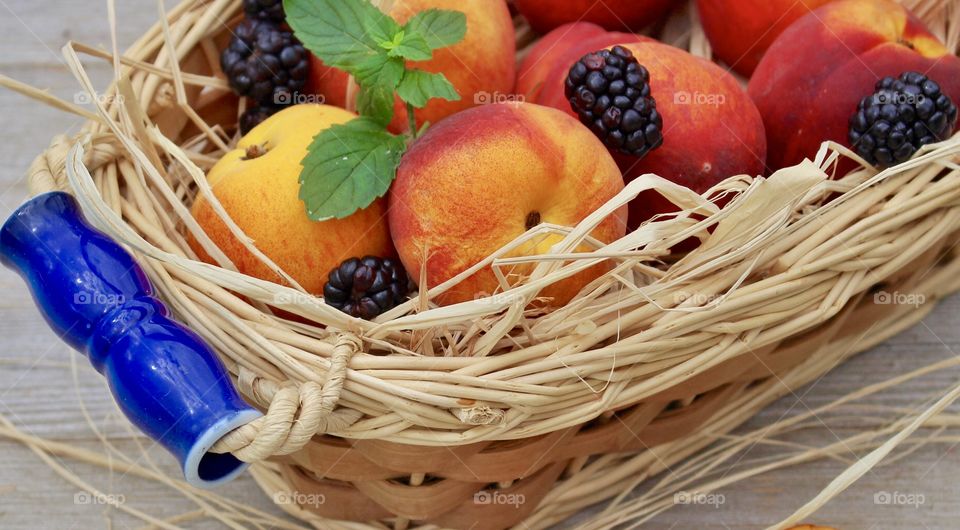 Fruit in a basket.